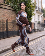 Cargar imagen en el visor de la galería, Vestido de intarsia en lurex azul
