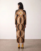 Cargar imagen en el visor de la galería, Vestido de intarsia en lurex dorado

