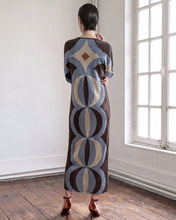 Cargar imagen en el visor de la galería, Vestido de intarsia en lurex azul
