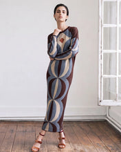Cargar imagen en el visor de la galería, Vestido de intarsia en lurex azul
