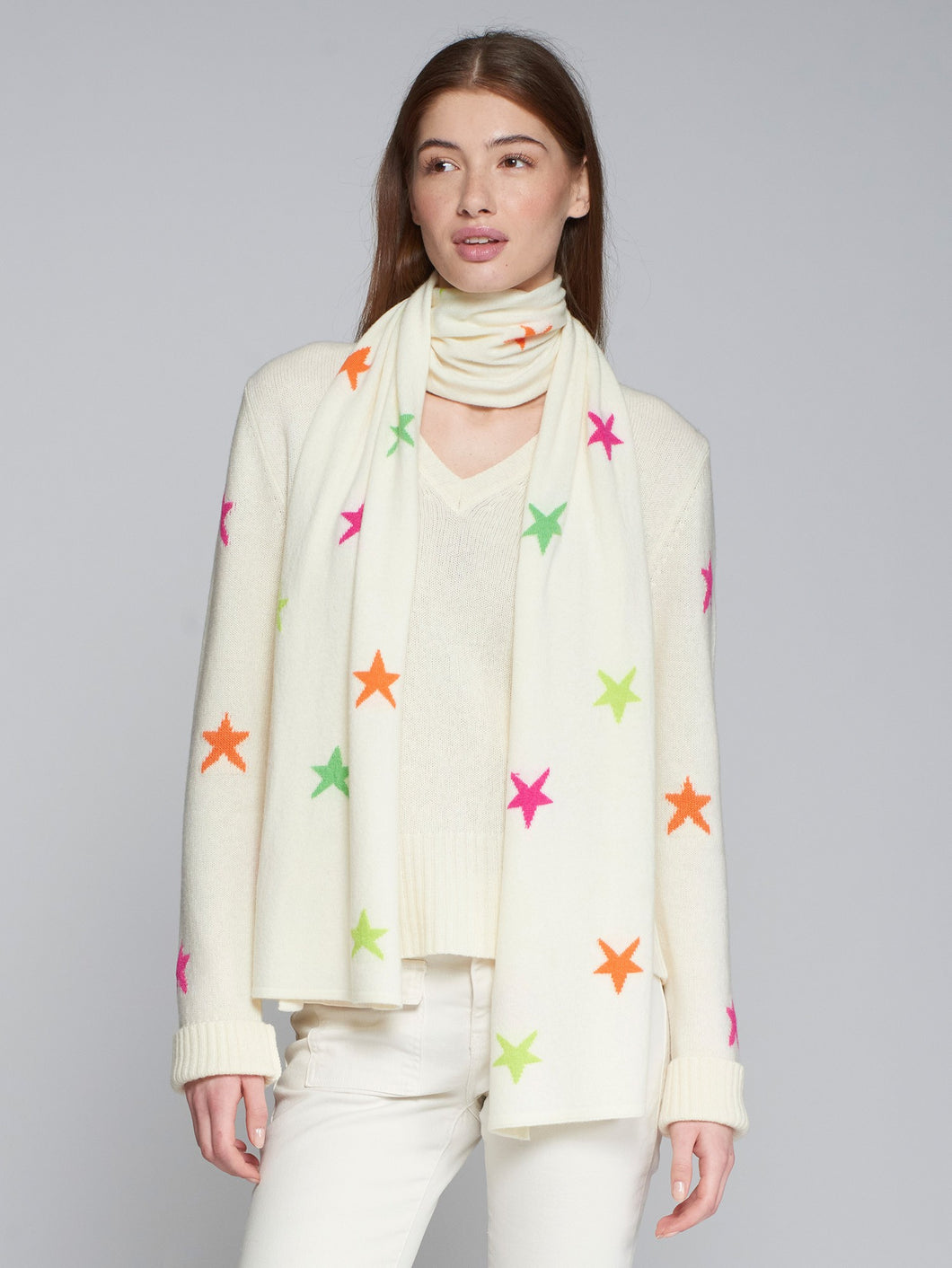 BUFANDA ESTRELLAS ECRU MULTICOLOUR STARS