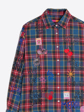 Cargar imagen en el visor de la galería, CAMISA CUADRO ESCOCES ROJO Y AZUL GRAFITI
