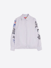 Cargar imagen en el visor de la galería, CAMISA DE RAYAS BEIGE Y AZUL GRAFFITI

