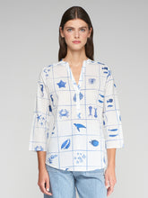 Cargar imagen en el visor de la galería, CAMISA ALGODÓN MOTIVOS MARINOS AZULES
