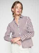 Cargar imagen en el visor de la galería, CAMISA ISA EMB VICHY MARRON
