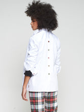 Cargar imagen en el visor de la galería, CAMISA LARGA BOTONES ESPALDA BLANCO STRECH
