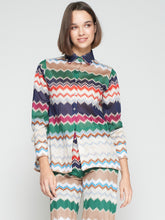 Cargar imagen en el visor de la galería, CAMISA ESPIGA VERDE LUREX JACQUARD
