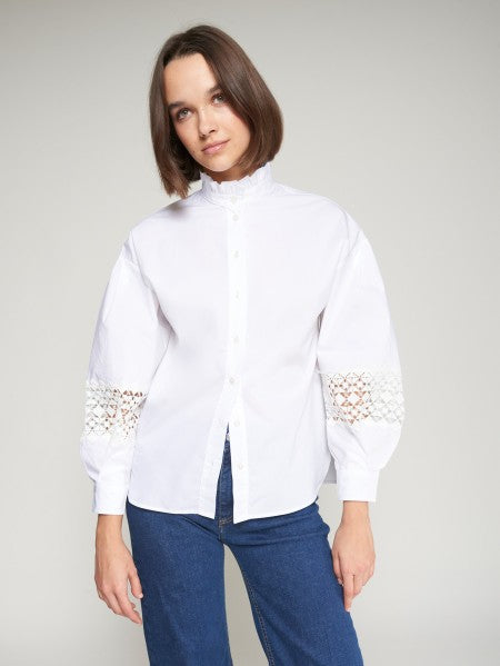 CAMISA BLANCA POPELÍN ENCAJE