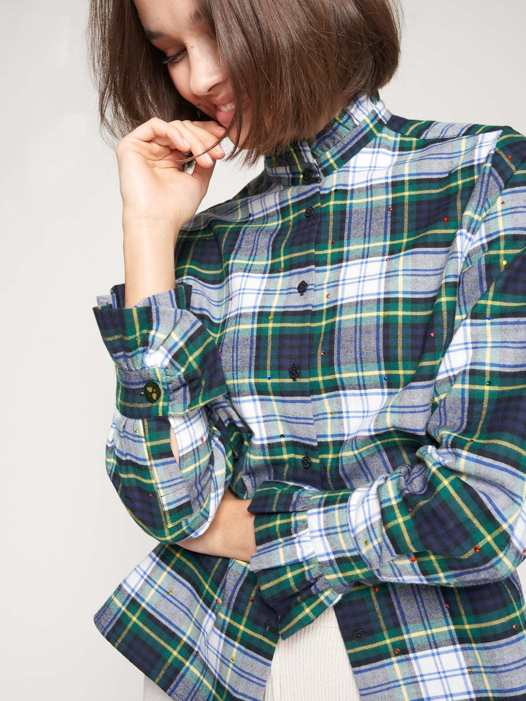 CAMISA NICOLA STRASS ESCOCES VERDE