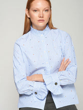 Cargar imagen en el visor de la galería, CAMISA NICOLA STRASS RAYA AZUL Y BLANCA
