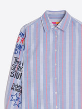 Cargar imagen en el visor de la galería, CAMISA RAYAS AZUL GRAFITI
