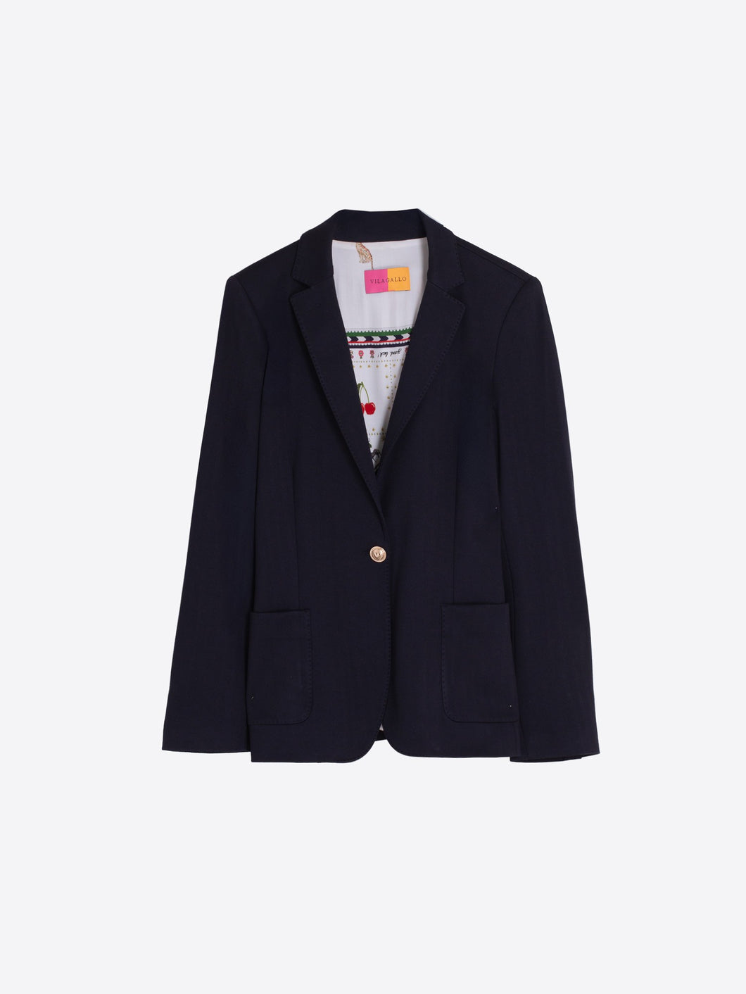 CHAQUETA AZUL MARINO FORRO ESTAMPADO