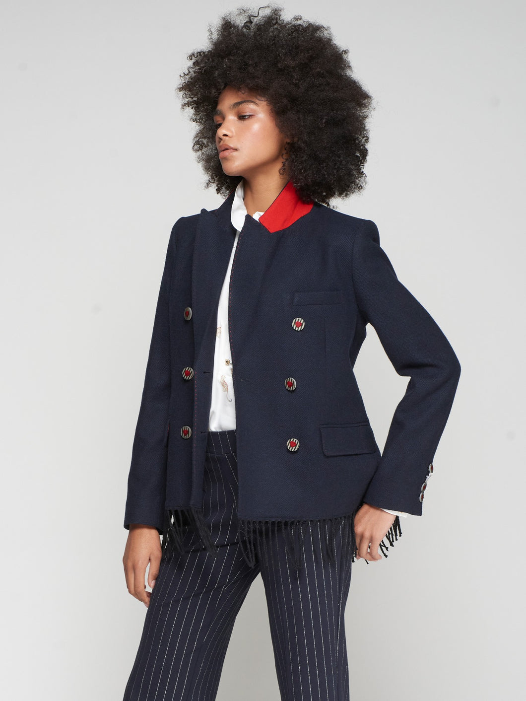 CHAQUETA FLECOS AZUL MARINO FLECOS
