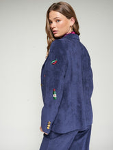 Cargar imagen en el visor de la galería, CHAQUETA PANA MARINO BORDADOS
