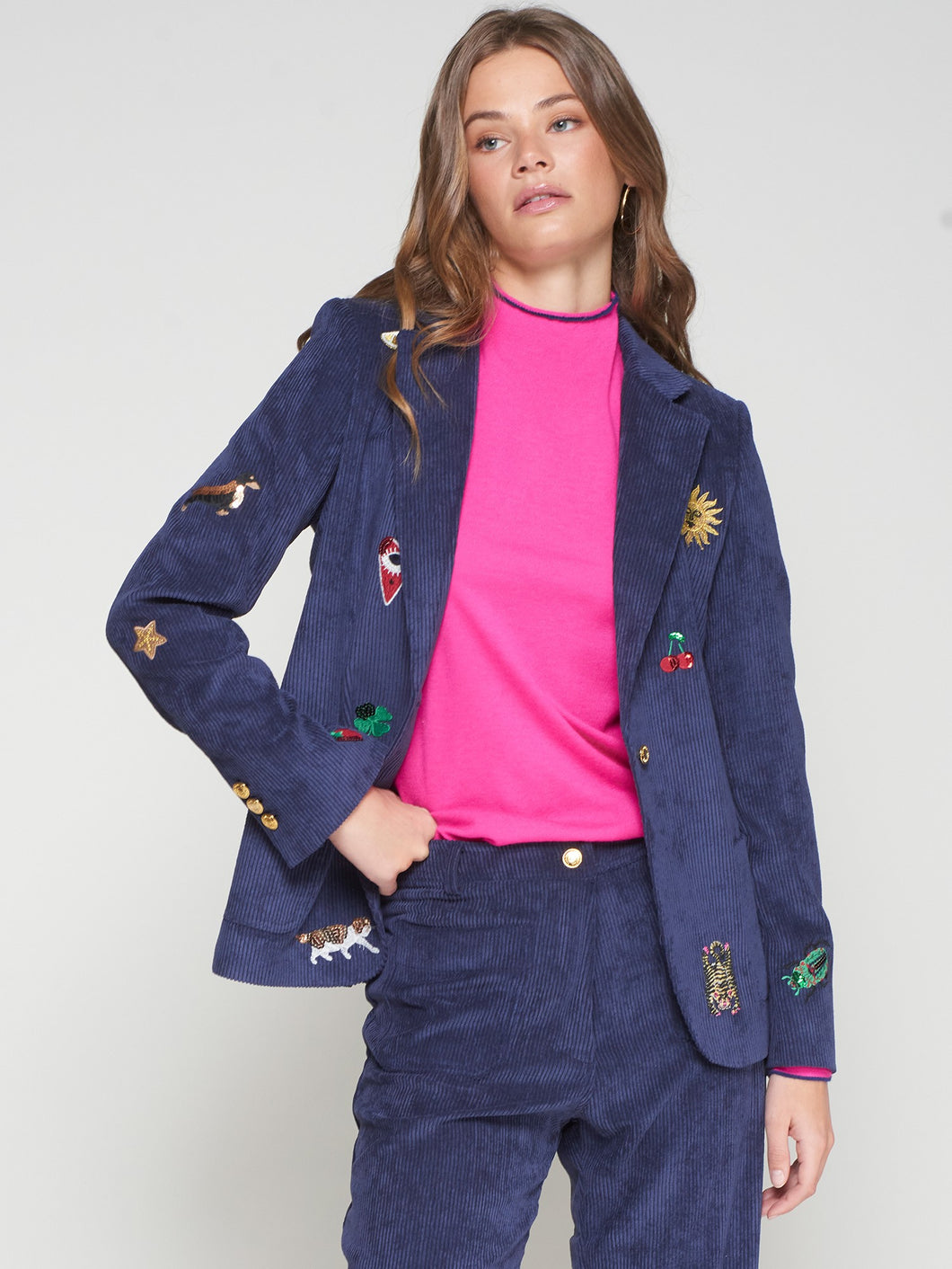 CHAQUETA PANA MARINO BORDADOS