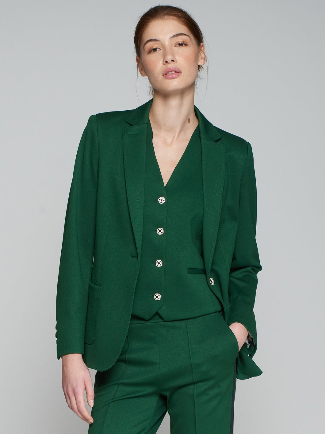 CHAQUETA VERDE STRECH ESTRUCTURA