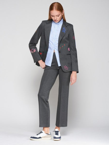 CHAQUETA HELEN GRAFFITI GRIS ESTRUCTURA