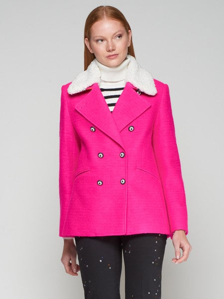 CHAQUETA MARINERA ROSA CUELLO BORREGUITO