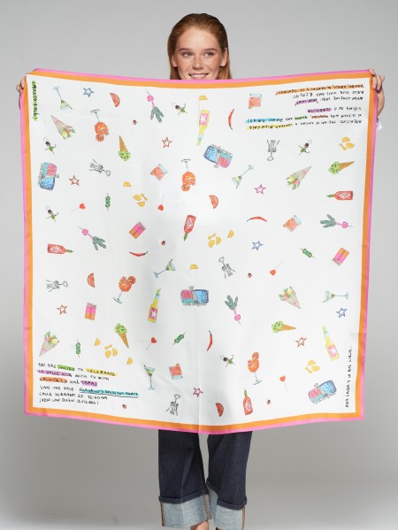 FOULARD SEDA ILUSTRACIÓN APERITIVO