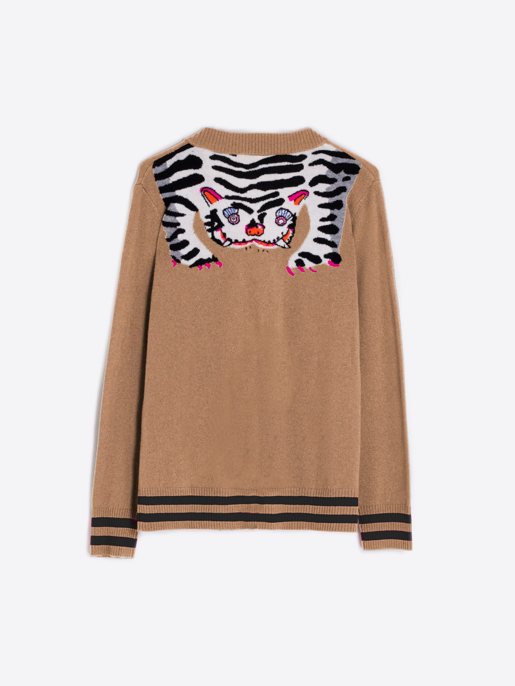 KNITWEAR CARDIGAN TIGER CAMEL