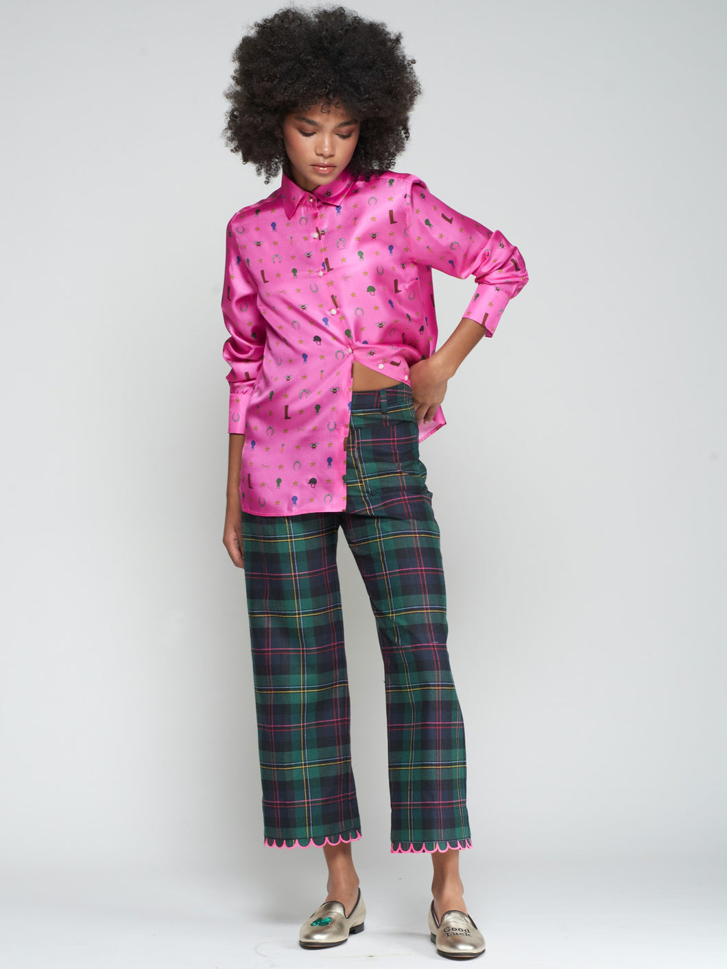 PANTALON DORIN EMB ESCOCES PERFIL ROSA