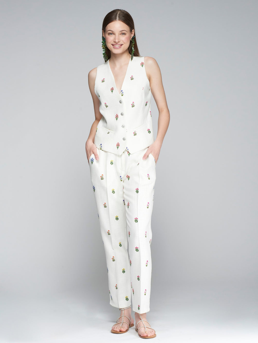PANTALON LINO ESTAMPADO MINI FLOR