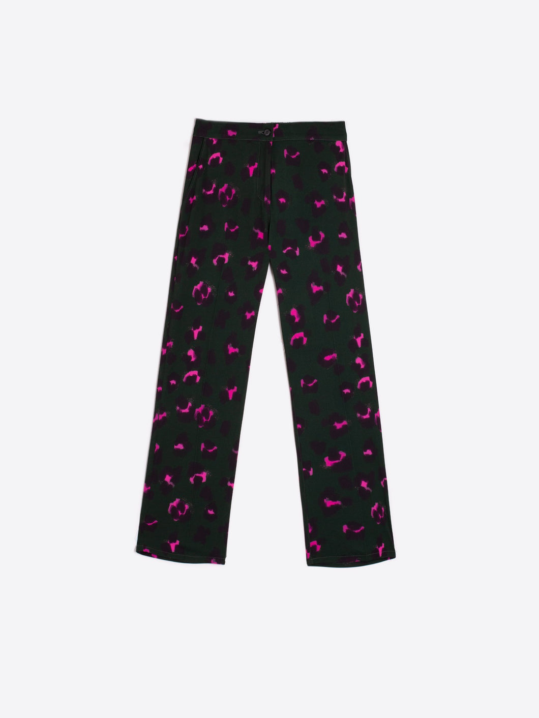 PANTALON LEOPARDO VERDE ROSA STRECH