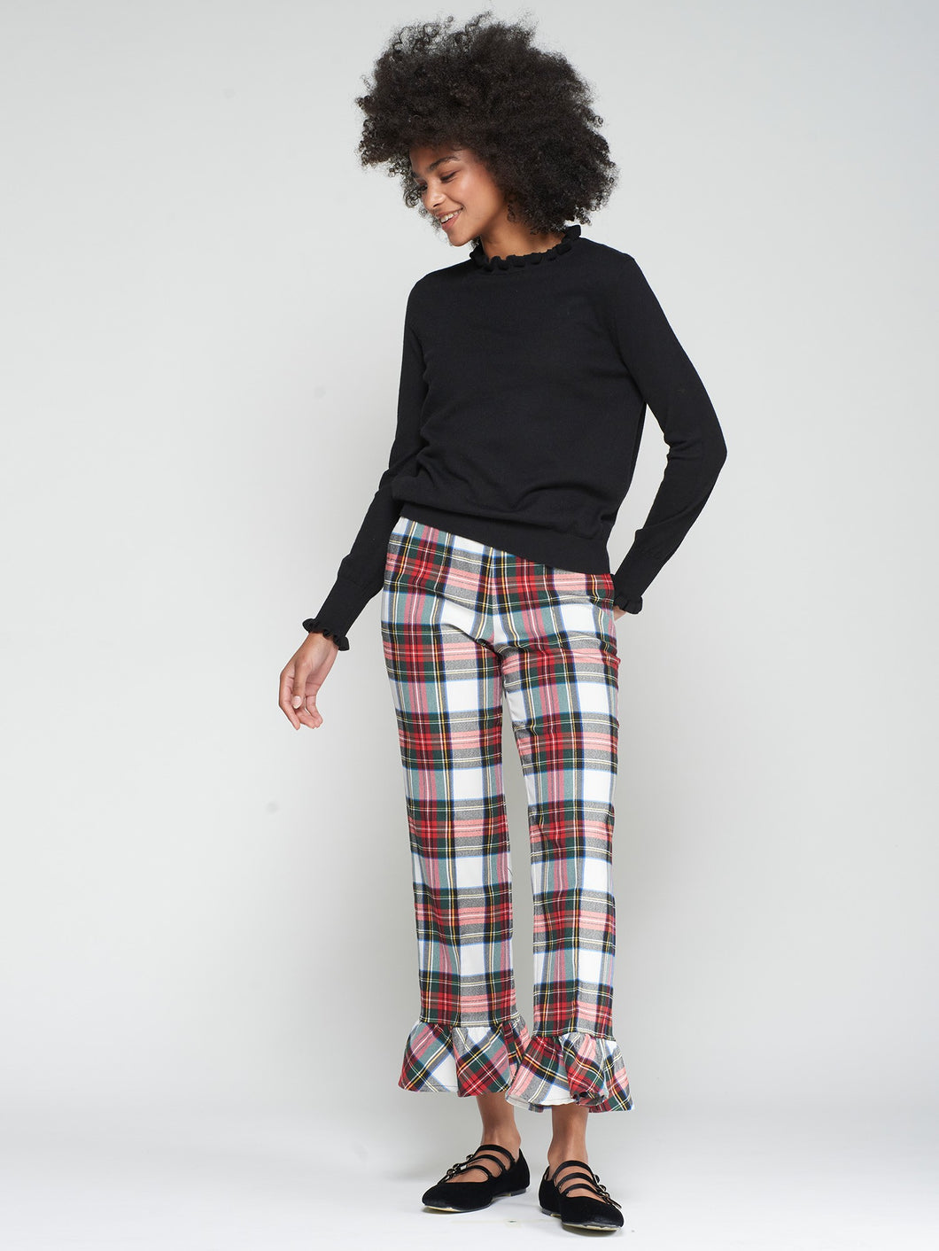 PANTALON VOLANTE ESCOCES ELASTICO