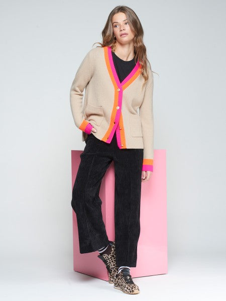 PUNTO ALINA CARDIGAN BEIGE PINK ORANGE
