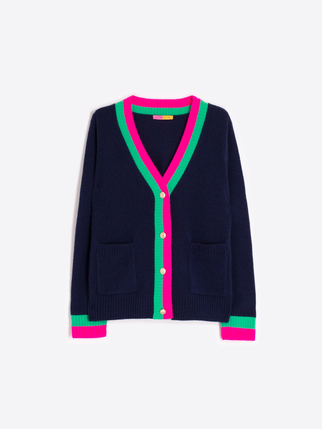 PUNTO ALINA CARDIGAN NAVY PINK GREEN