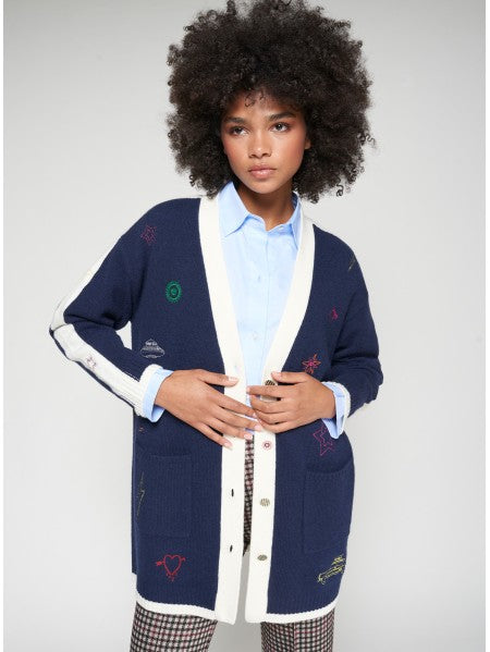 CARDIGAN MARINO BORDADOS