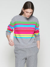 Cargar imagen en el visor de la galería, PUNTO JERSEY RAYAS NEON GREY MULTICOLOR
