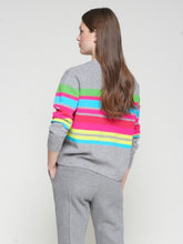 Cargar imagen en el visor de la galería, PUNTO JERSEY RAYAS NEON GREY MULTICOLOR
