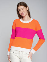 Cargar imagen en el visor de la galería, PUNTO PULLOVER COLOR BLOCK NARANJA Y ROSA
