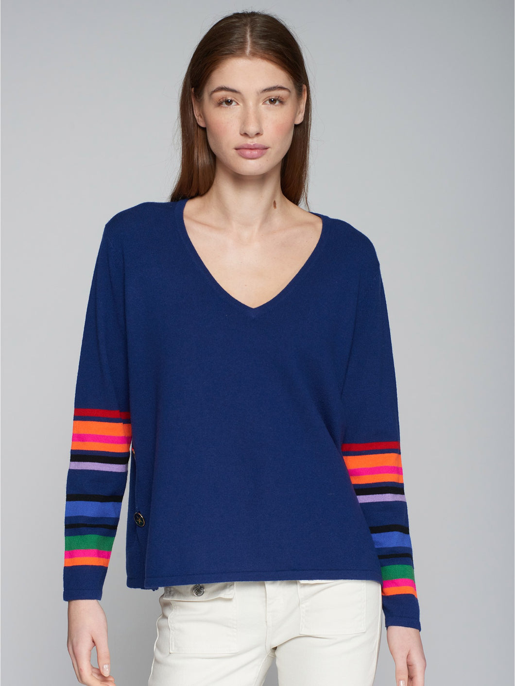 PUNTO SIDE BUTTON PULLOVER NAVY