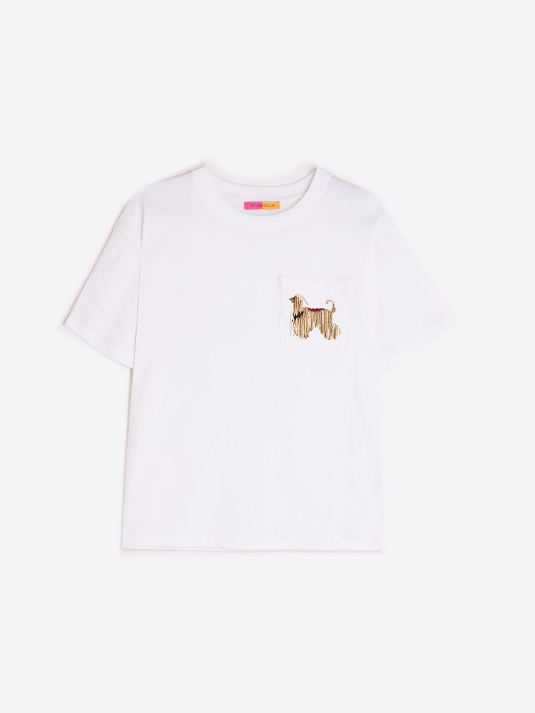 CAMISETA BLANCA PERRO PEDRERÍA