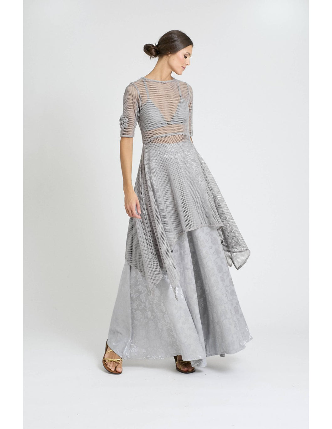 VESTIDO INDO RED GRIS
